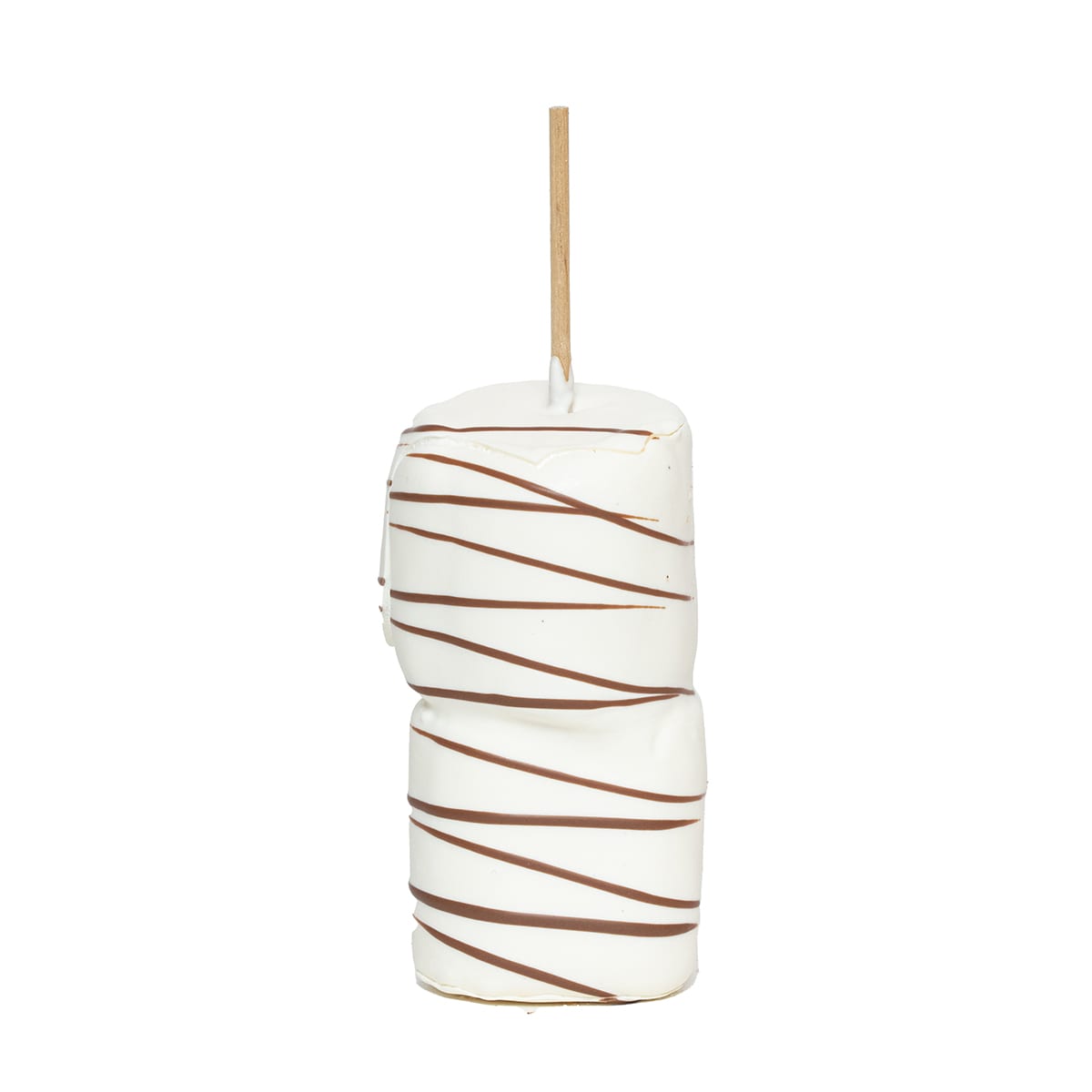 Marshmallow Dipped In White Chocolate with Milk Chocolate Drizzle